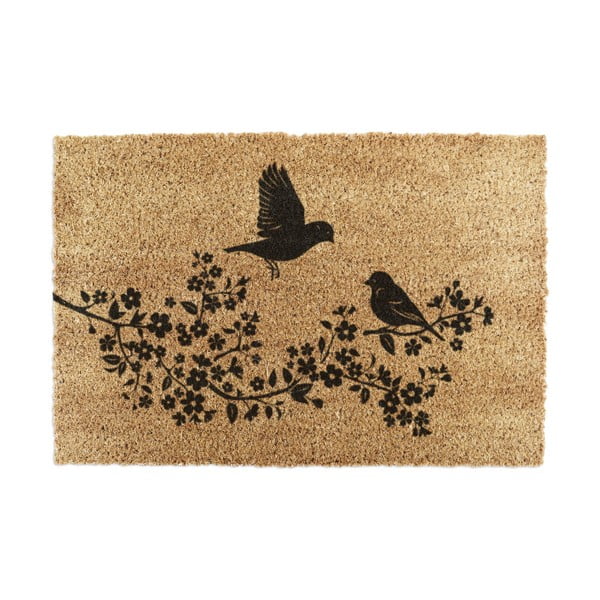 Iš kokoso pluošto grindų kilimėlis 40x60 cm Birds On a Tree – Artsy Doormats