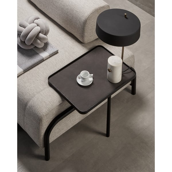 Smėlio ir pilkos spalvos sofa su integruotu staliuku Kave Home Compo-image-3
