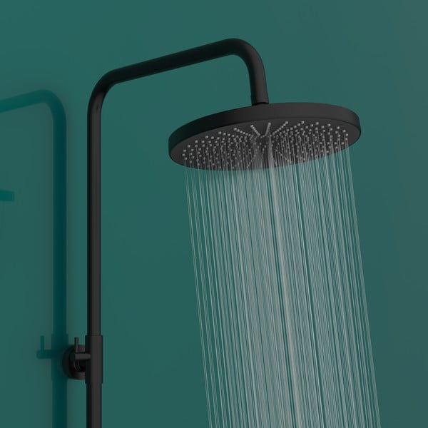 Juodos spalvos nerūdijančio plieno dušo rinkinys 120 cm Soft Water - Wenko-image-1