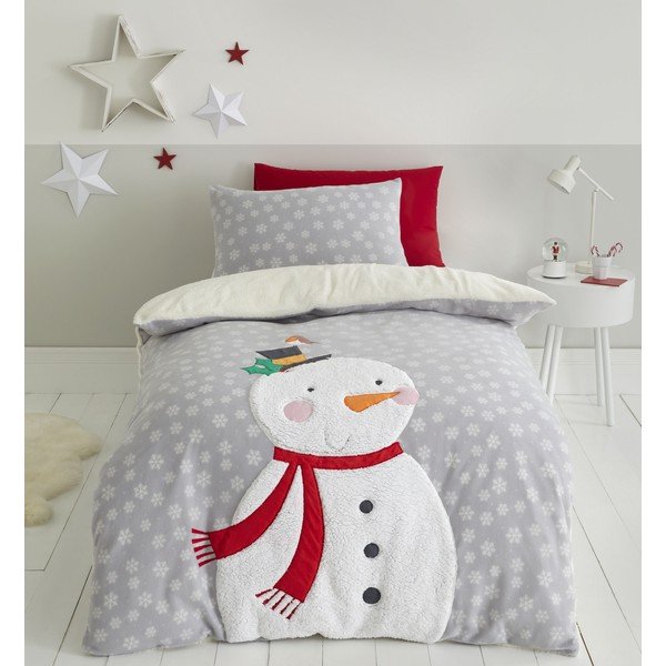 Pilka mikropluošto patalynė Catherine Lansfield Cosy Snowman, 200 x 200 cm-image-1