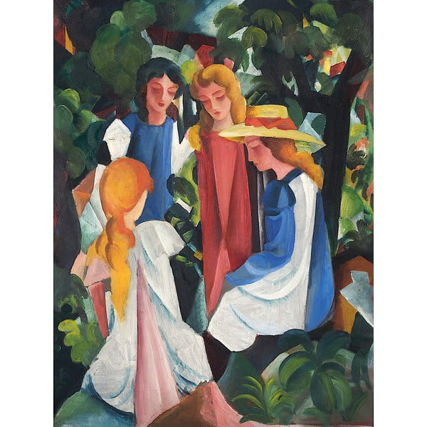 August Macke reprodukcija Four Girls, 40 x 60 cm
