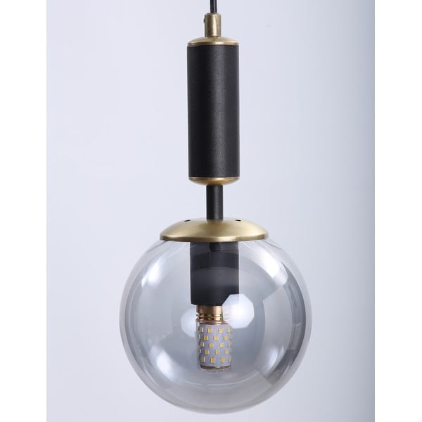 Kabantis šviestuvas juodos spalvos/pilkos spalvos ø 15 cm su stiklo gaubtu Hector – Squid Lighting-image-1