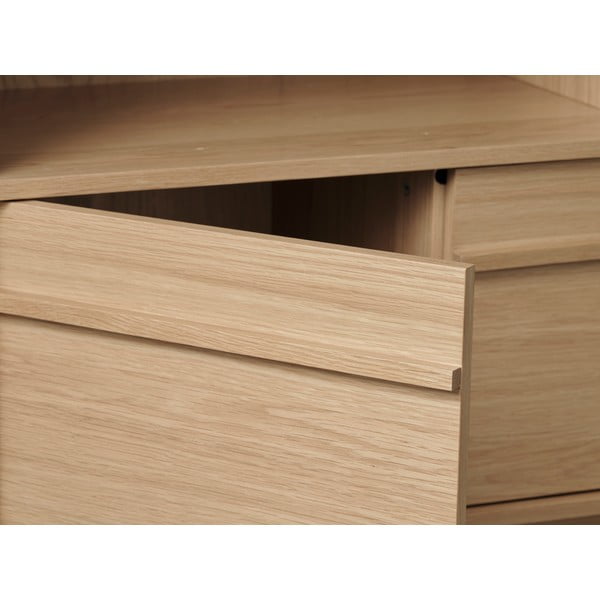 Knygų spinta  natūralios spalvos iš ąžuolo 140x90 cm Ponza – Unique Furniture-image-4