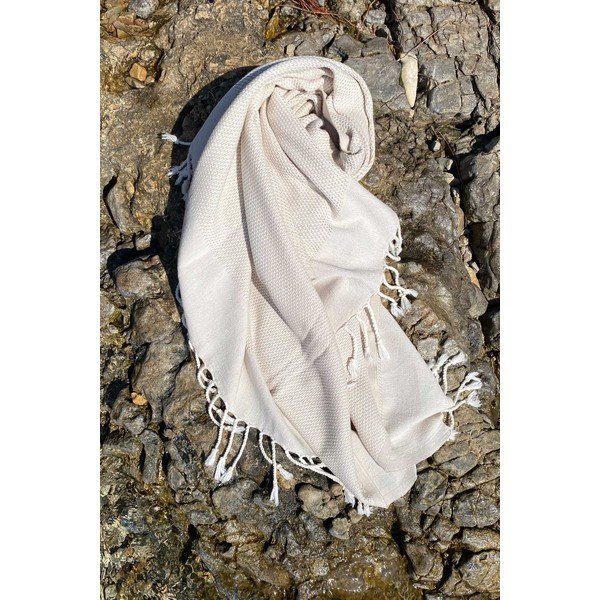 Smėlio spalvos iš medvilnės paplūdimio antklodė 90x175 cm Retro – Foutastic-image-3