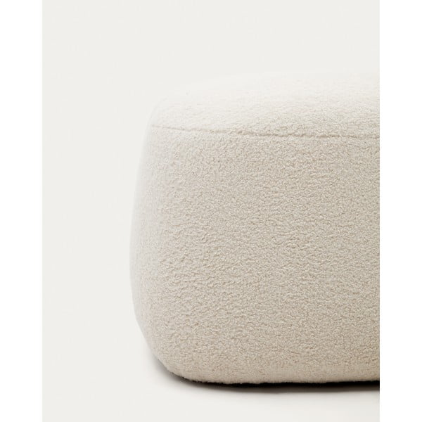 Pufas kreminės spalvos iš boucle Martina – Kave Home-image-3