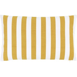 Baltos geltonos spalvos medvilninis dekoratyvinis pagalvės užvalkalas Westwing Collection Timon, 30 x 50 cm