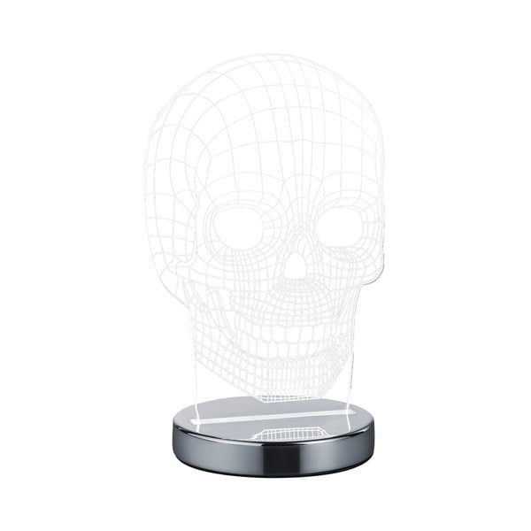 LED stalinė blizgaus sidabro spalvos lempa (aukštis 21 cm) Skull - Reality-image-2