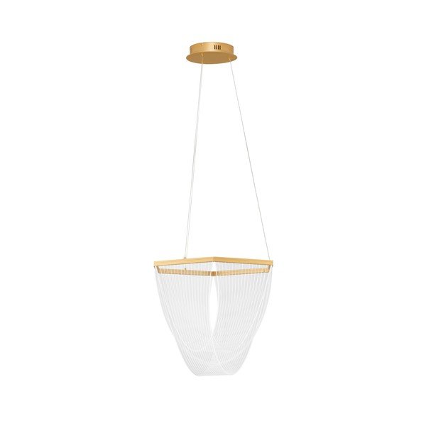 Auksinės spalvos iš aliuminio kabantis šviestuvas LED su pritemdymo funkcija ø 52 cm su gaubtu iš akrilo stiklo Valentin – Nova Luce