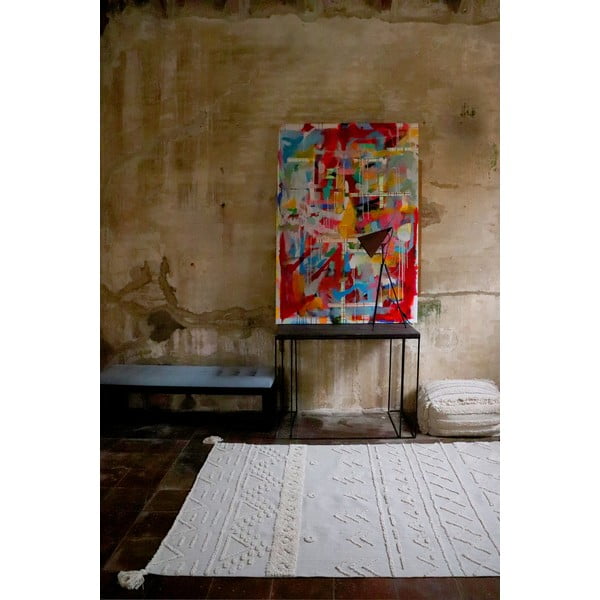 Skalbiamas/rankų darbo iš medvilnės kilimas baltos spalvos 120x160 cm Tribu Natural – Lorena Canals-image-4
