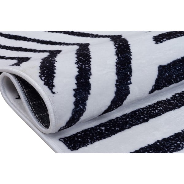 Baltos ir mėlynos spalvos plaunamas kiliminis takelis 300x100 cm - Vitaus-image-3