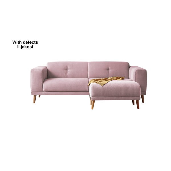 Rožinė sofa su kojų atrama Bobochic Paris Luna