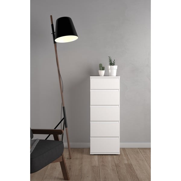 Aukšta šoninė spintelė baltos spalvos 40x107 cm Nova – Tvilum-image-1