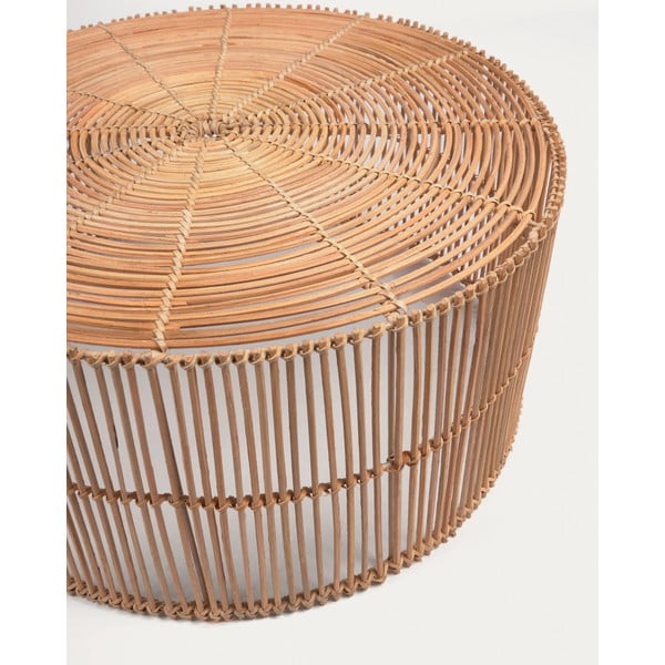 Natūralios spalvos iš rotango apvalios formos kavos staliukai 2 vnt. ø 66 cm Elmima – Kave Home-image-4