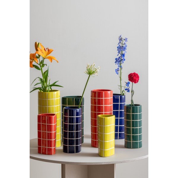 Tamsiai žalios spalvos iš keramikos vaza (aukštis 30 cm) Retro Tiles – PT LIVING-image-1