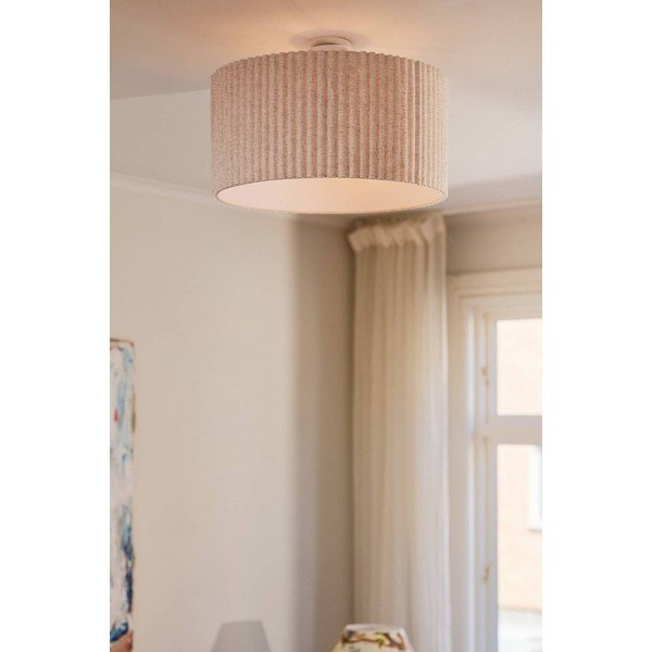 Smėlio spalvos iš lino lubinis šviestuvas ø 60 cm Alina – Jotex-image-1