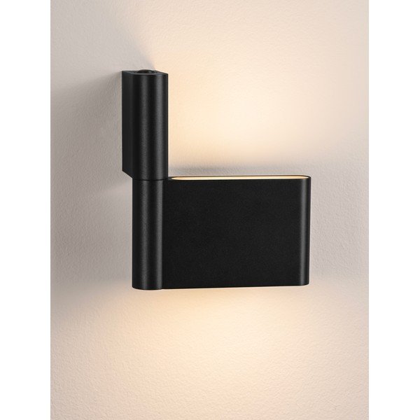 Matinės juodos spalvos iš aliuminio sieninė lempa LED su sulankstoma konstrukcija Flusso – Nova Luce-image-4