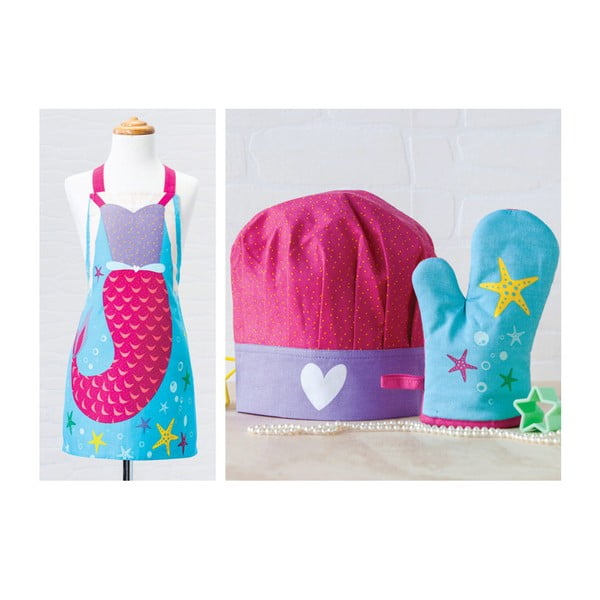 Vaikiška prijuostė, kepurė ir virtuvinių pirštinių rinkinys Stella