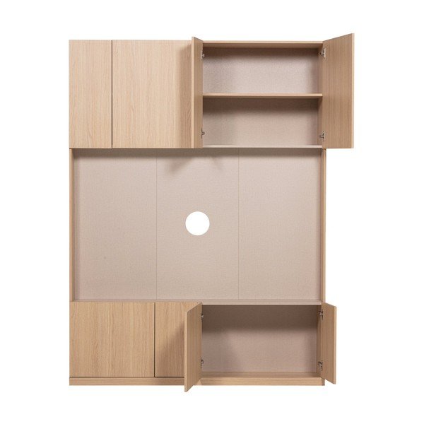 Natūralios spalvos modulinis televizoriaus stalas 160x215 cm Build – WOOOD-image-4