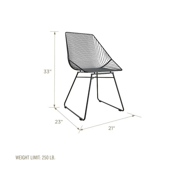 Juoda metalinė kėdė CosmoLiving by Cosmopolitan Ellis-image-3