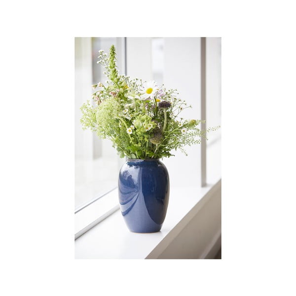 Tamsiai mėlynos spalvos iš akmens masės vaza (aukštis 25 cm) Gastro Dark Blue – Bitz-image-3
