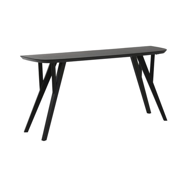 Matinės juodos spalvos iš akacijos masyvo konsolinis staliukas 44x160 cm Quenza – Light & Living