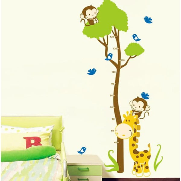 Metras vaikų lipdukas ant durų/ant sienos 40x150 cm Tree and Monkey – Ambiance