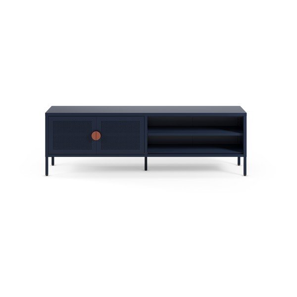 Tamsiai mėlynos spalvos iš metalo TV spintelė 160x50x35 cm Sayla – Marckeric