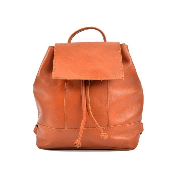 Cognac brown leather women's backpack Roberta M Ramida