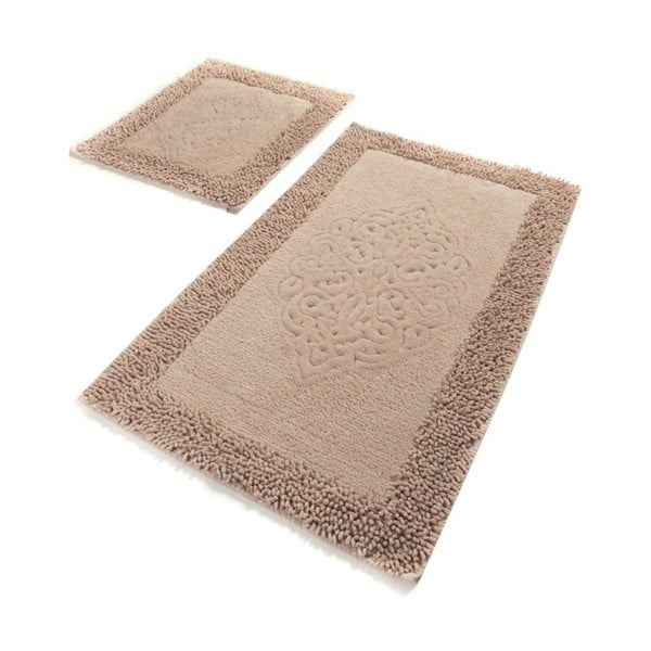 2 rožinės spalvos vonios kilimėlių rinkinys Chilai Piante Powder