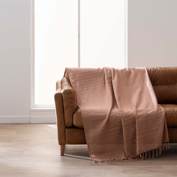 Terakotos spalvos iš medvilnės lovatiesė 125x150 cm Lilia – douceur d'intérieur-image-3