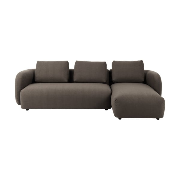 Kampinė sofa iš boucle pilkos spalvos/rudos spalvos (su dešiniuoju kampu) Imola – Bonami Selection