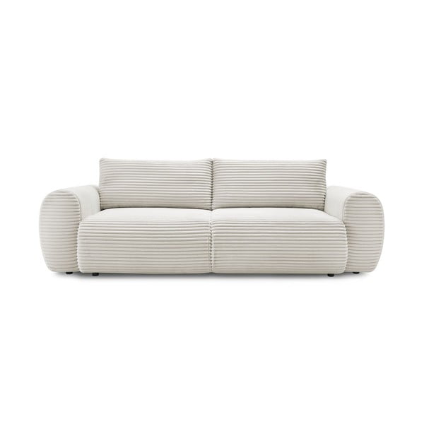 Iš kordinio velveto sulankstoma sofa kreminės spalvos 257 cm Lucien – Bobochic Paris