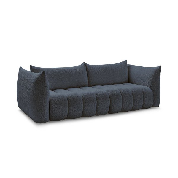 Tamsiai mėlynos spalvos sofa iš boucle 286 cm Azra – Bobochic Paris-image-2