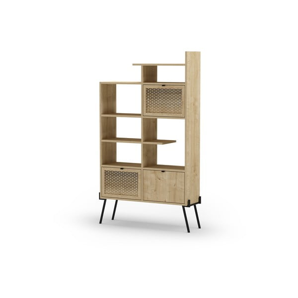 Knygų spinta  natūralios spalvos iš ąžuolo 95x170 cm Ecrin – Marckeric-image-4