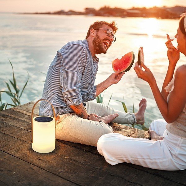 Stalinis šviestuvas baltos spalvos/rudos spalvos LED (aukštis 34 cm) Bari – Fischer & Honsel-image-1