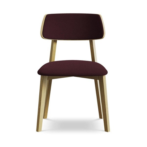 Bordo spalvos iš medienos masyvo valgomojo kėdė Niu – Makamii-image-1