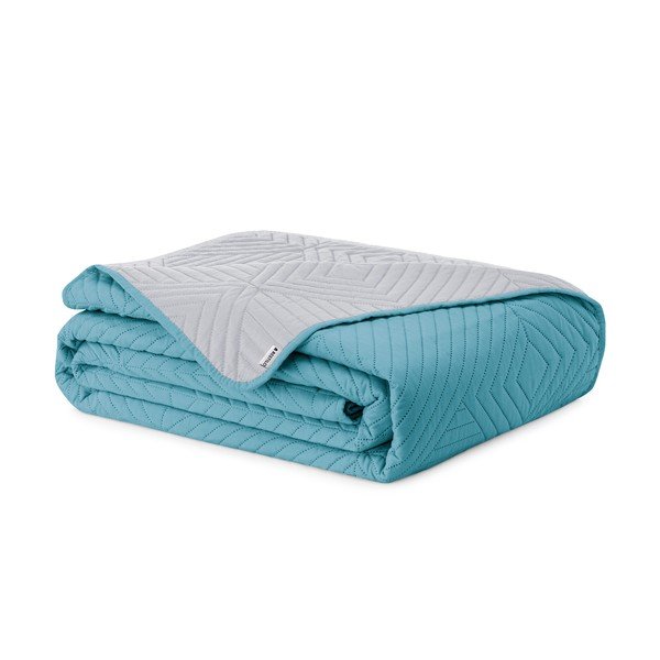 Mėlynos spalvos/šviesiai pilkos spalvos iš mikropluošto dygsniuota lovatiesė 220x240 cm Softa – Restilo