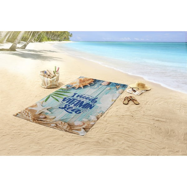 Iš velveto paplūdimio rankšluostis 100x180 cm Vitamin Sea – Good Morning-image-1