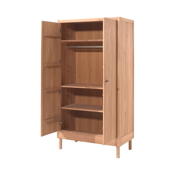 Natūralios spalvos iš ąžuolo masyvo vaikiška spinta 100x190x55 cm Forrest – Vipack-image-2