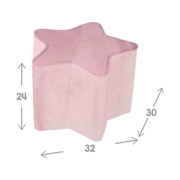 Vaikiškas pufas šviesiai rožinės spalvos iš velveto Lil Sofa – Roba-image-2