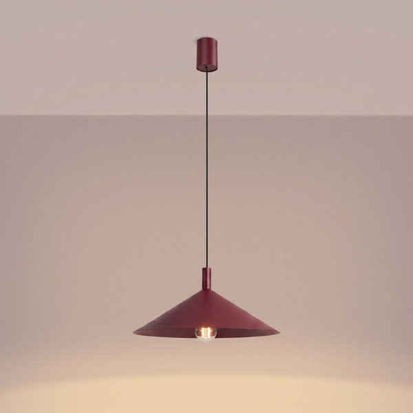 Bordo spalvos iš plieno kabantis šviestuvas ø 40 cm Zylo – Sollux-image-3