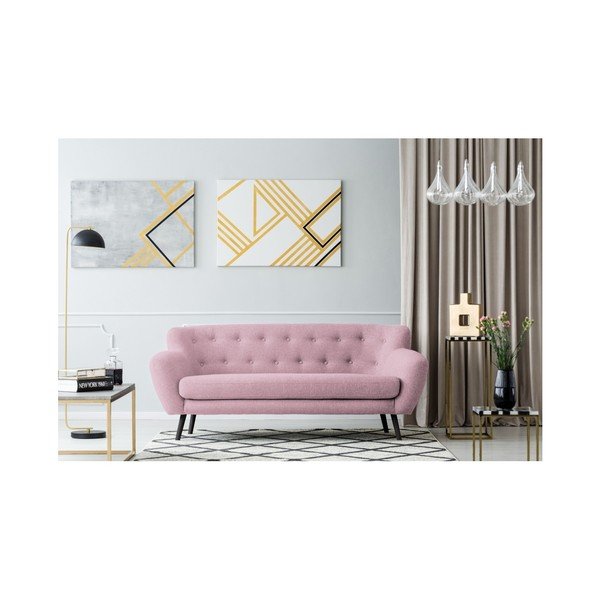 Rožinė trijų vietų sofa "Kooko Home Rock-image-1