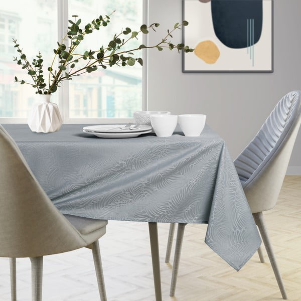 Šviesiai pilka staltiesė AmeliaHome Gaia Light Grey, 140 x 260 cm-image-1