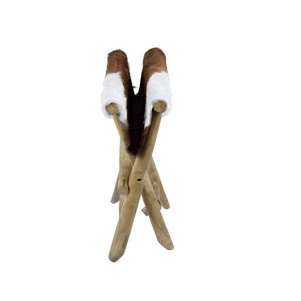 Rudos spalvos tikmedžio taburetė Goatskin - Ego Dekor-image-2