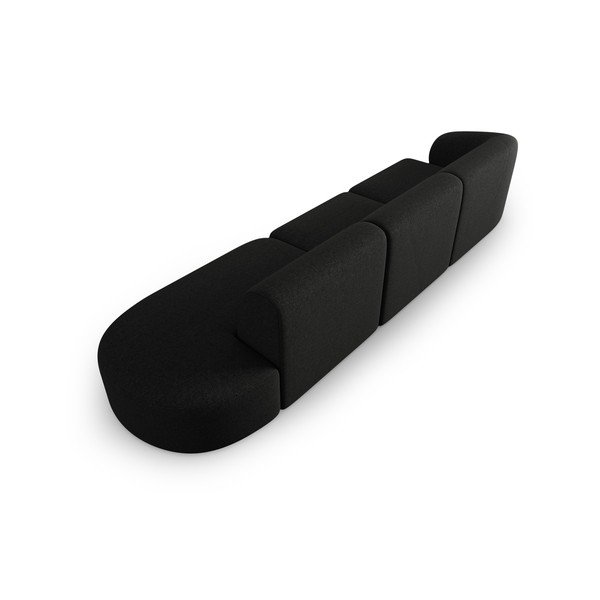 Juodos spalvos iš šenilinio audinio sofa su kairiuoju kampu 311 cm Paolo – Milo Casa-image-3