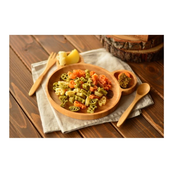 Valgomojo rinkinys vaikams iš bambuko Bambum Teddy-image-1