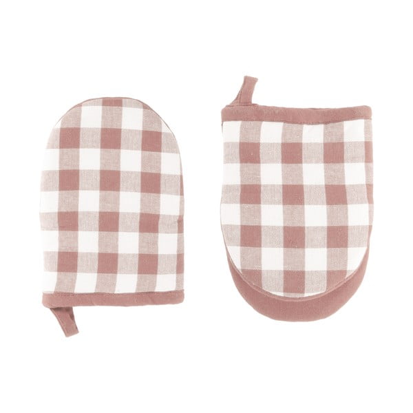 Iš medvilnės virtuvės pirštinės rinkinyje 2 vnt. Gingham – Tiseco Home Studio