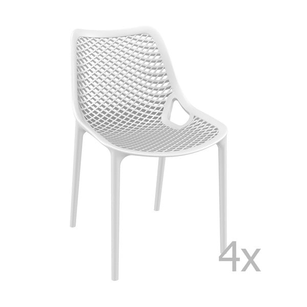 4 baltų sodo kėdžių rinkinys "Resol Grid Simple
