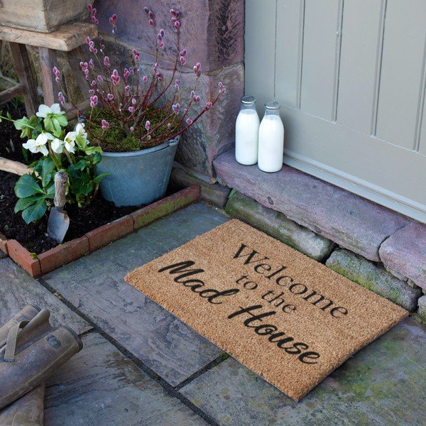 Iš kokoso pluošto grindų kilimėlis 40x60 cm Welcome to the Mad House – Artsy Doormats-image-4