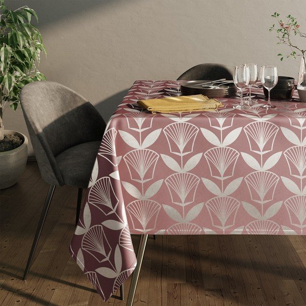 Rožinė staltiesė AmeliaHome Floris, 140 x 180 cm-image-2